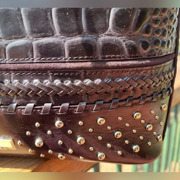 NWT Brahmin Marlowe DALLOWAY COCOA Leather Bucket Shoulder Bag